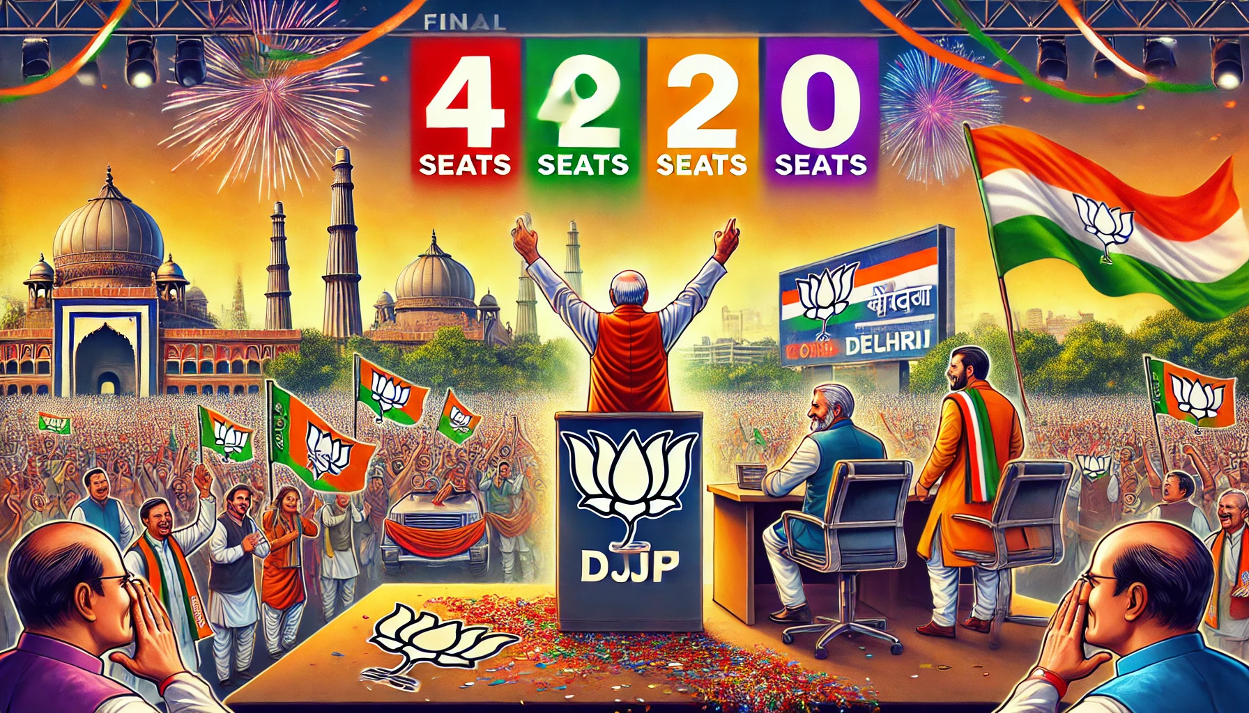 दिल्ली विधानसभा चुनाव 2025 में BJP का बजा डंका। जाने पूरी न्यूज